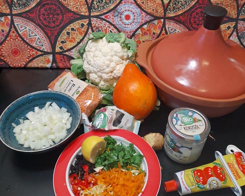 Zutaten für Kürbissuppe Kürbis-Tajine